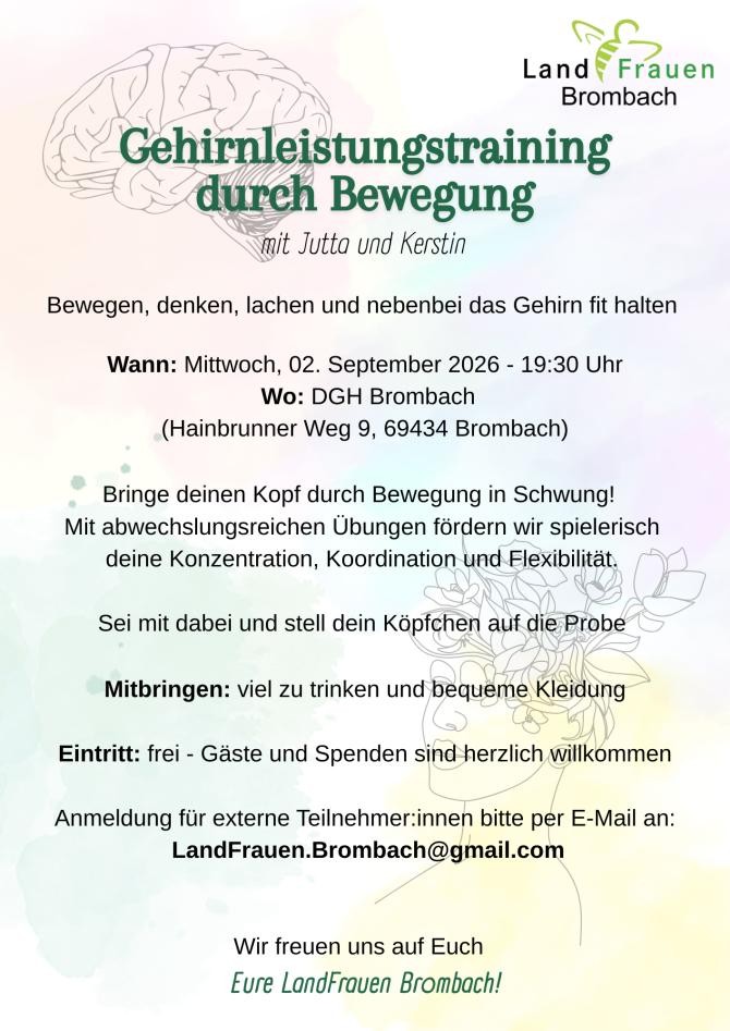 Gehirnleistungstraining durch Bewegung Gehirnleistungstraining durch Bewegung