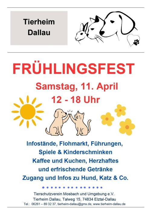 Plakat Frühlingsfest Tierheim Dallau Plakat Frühlingsfest Tierheim Dallau
