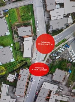 Luftbild Vollsperrung Odenwaldstraße Luftbild Vollsperrung Odenwaldstraße